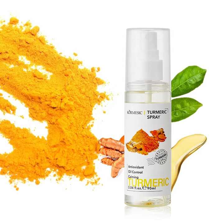 Glow-enhancing turmeric toner spray by Kormesic – vegan, cruelty-free , perfect for daily skin refreshment.