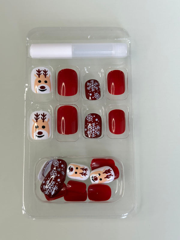 Cartoon Print Christmas Press-on Nails