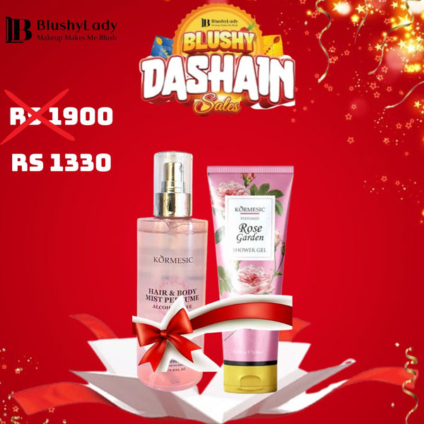 Dashain Combo Set(Kormesic Hair And Body Perfume-290ml And Kormesic Shower Gel-200gm)