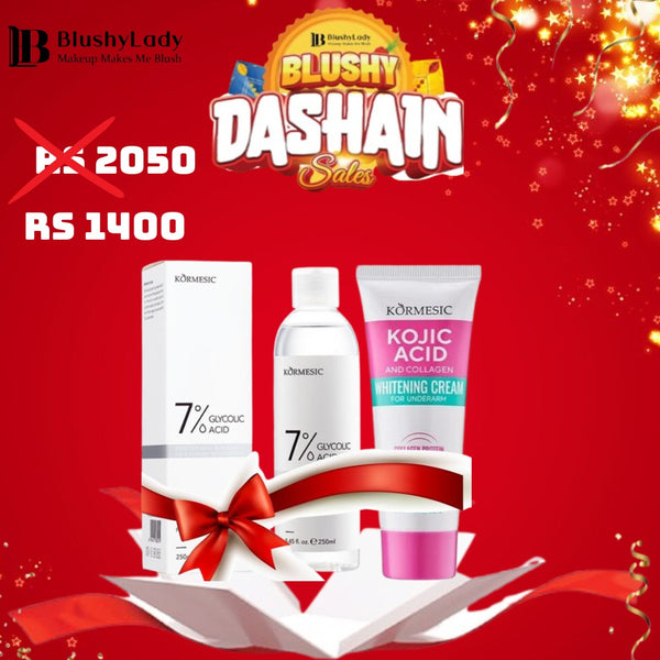 Dashain Combo Set (Kormesic Glycolic Acid Toner: 250 ML and Kormesic Kojic Acid And Collagen Underarm Brightening Cream 50ml