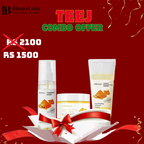 Combo Set  (Kormesic Turmeric Refreshing Facial Cleanser-100g, Kormesic Turmeric Toner Spray-50ml and Kormesic Turmeric Organic Face Mask(120g)