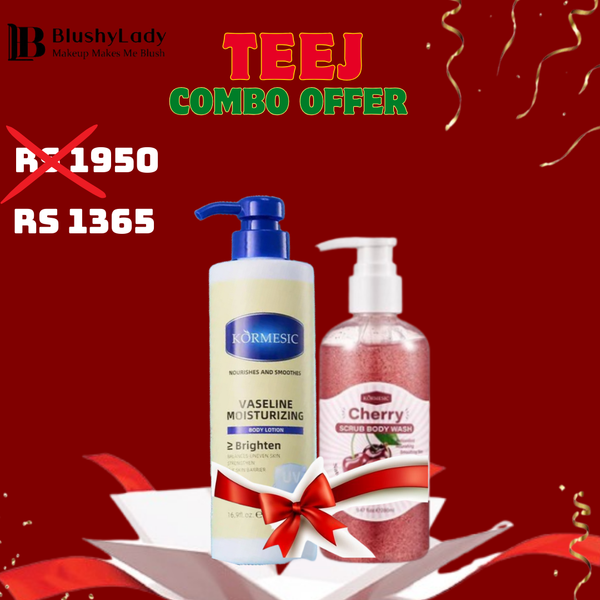 Combo Set (Kormesic Vaseline Body Lotion - 500ml And Kormesic Scrub Body Wash: 250ml)