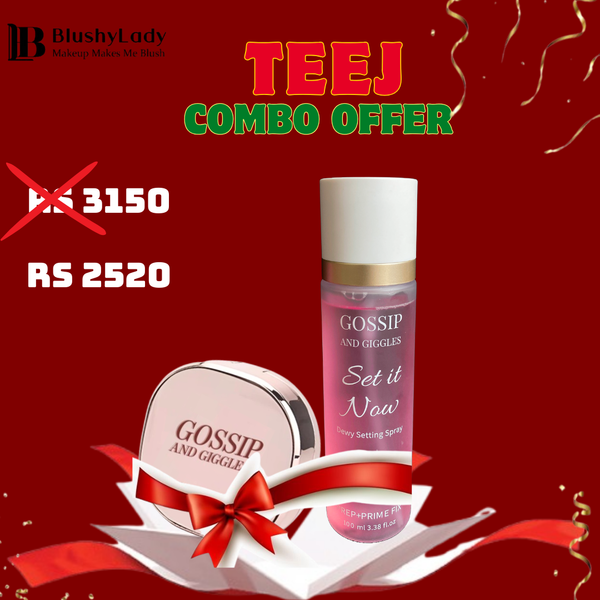Combo Set (Gossip& Giggles Set It Now Makeup Setting Spray And Gossip & Giggles Cushion Foundations)