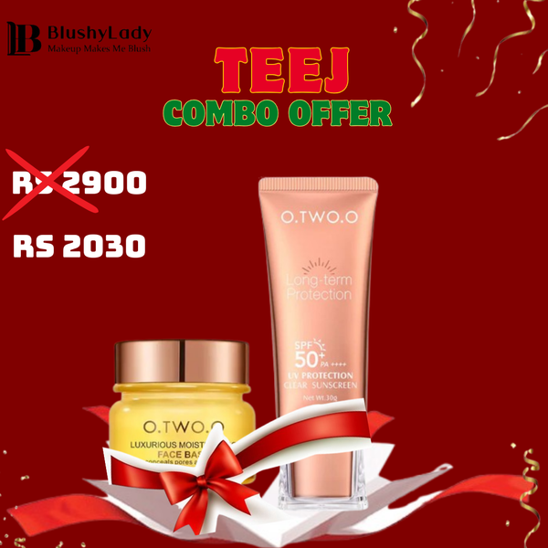 Combo Set (O.TWO.O Luxurious Moisturizing Face Base Cream and O.TWO.O Spf 50+ Superior Sunscreen)