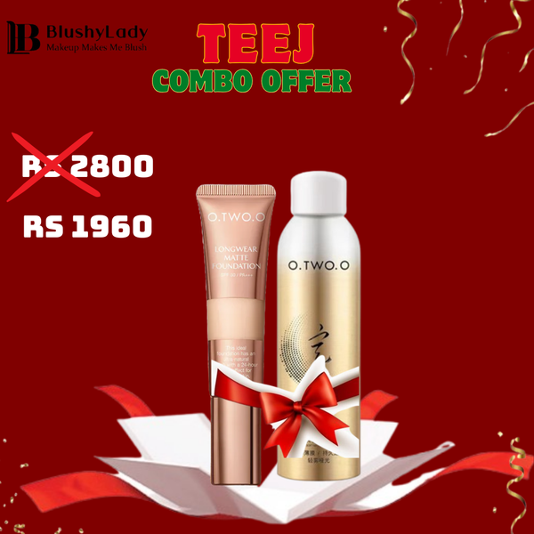 Combo Set (O.TWO.O Foggy Makeup Setting Spray And O.TWO.O Matte Finish Foundation)