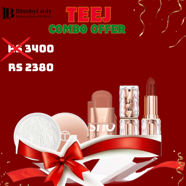 Combo Set (O.TWO.O Air Setting Loose Powder,O.TWO.O Blush Stick and O.TWO.O Velvet Matte Super Stay Lipstick)