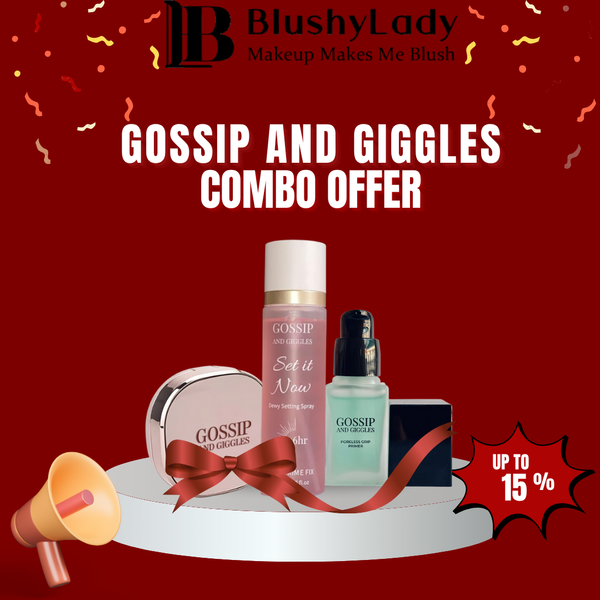 Combo Set ( Gossip And Giggles Cushion Foundations,Gossip And Giggles Set It Now Makeup Setting Spray:100 ML and Gossip And Giggles Poreless Blur + Grip Primer : 20 ML)