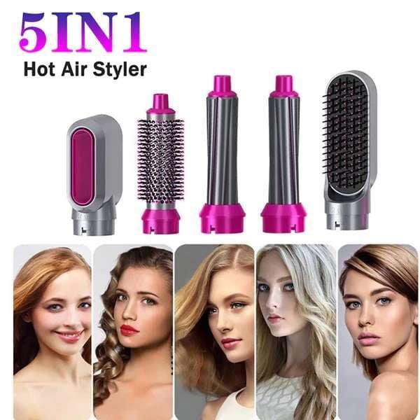5-In-1 Hot Air Brush Hair Styler Set-In 3 Different Colors