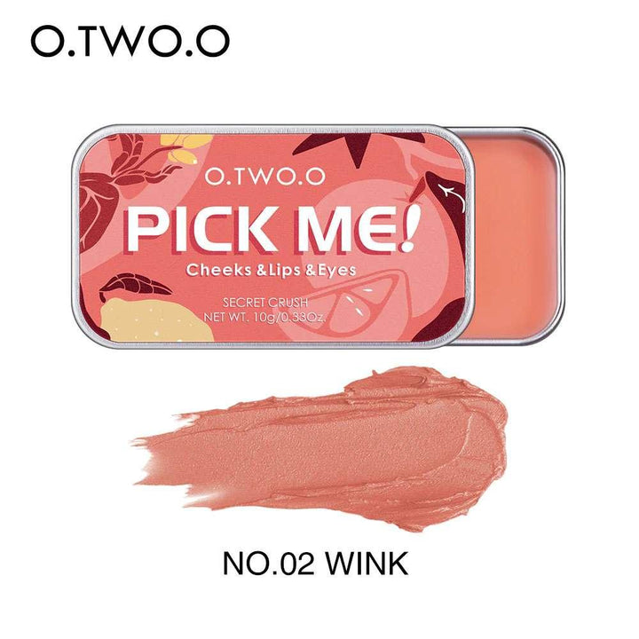 O.TWO.O Pick Me Cheeks & Lips & Eyes Multiple Uses Face Blusher High Pigment Makeup Cream - BlushyLady