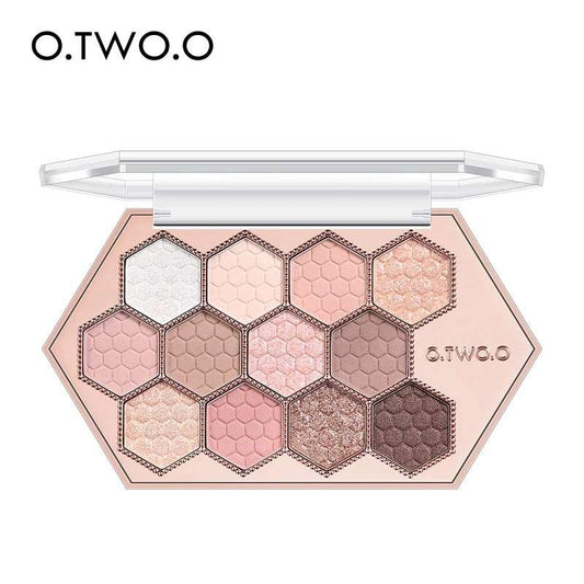 O.TWO.O 12 colors Honeycomb Hexagonal Star Diamond Eyeshadow :- In 2 Shades - BlushyLady