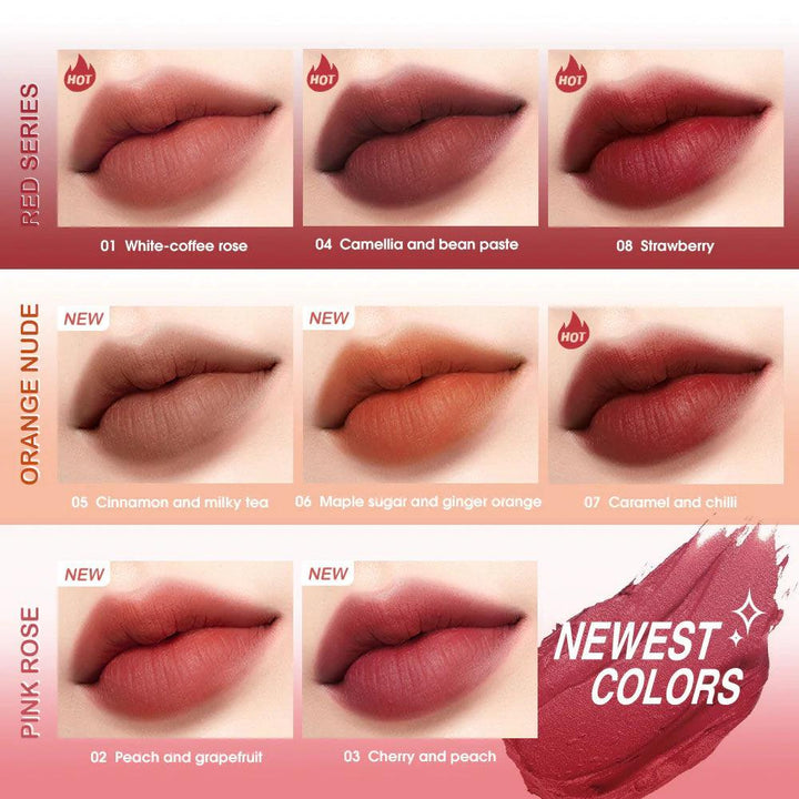 O.TWO.O SHINE Series 8 Colors Soft Velvet Matte lipstick - BlushyLady